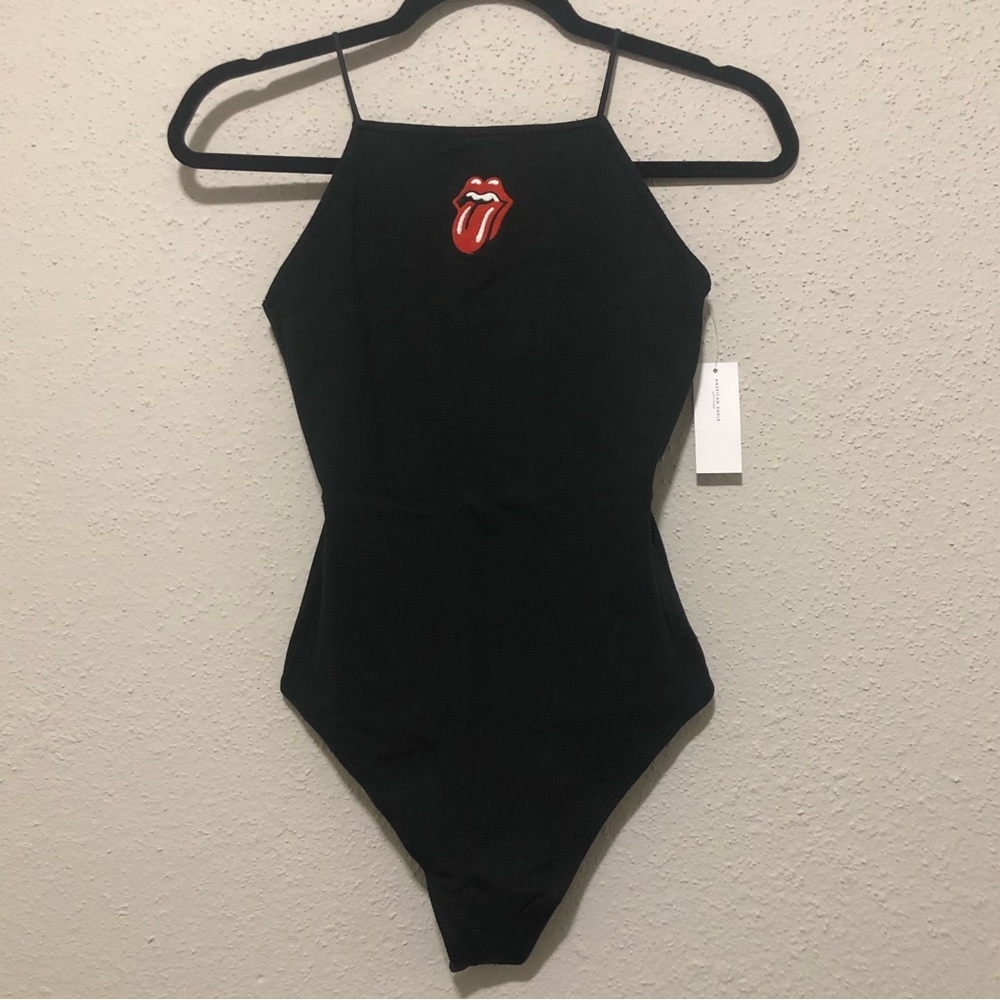 American Eagle square neck Rolling Stones bodysuit